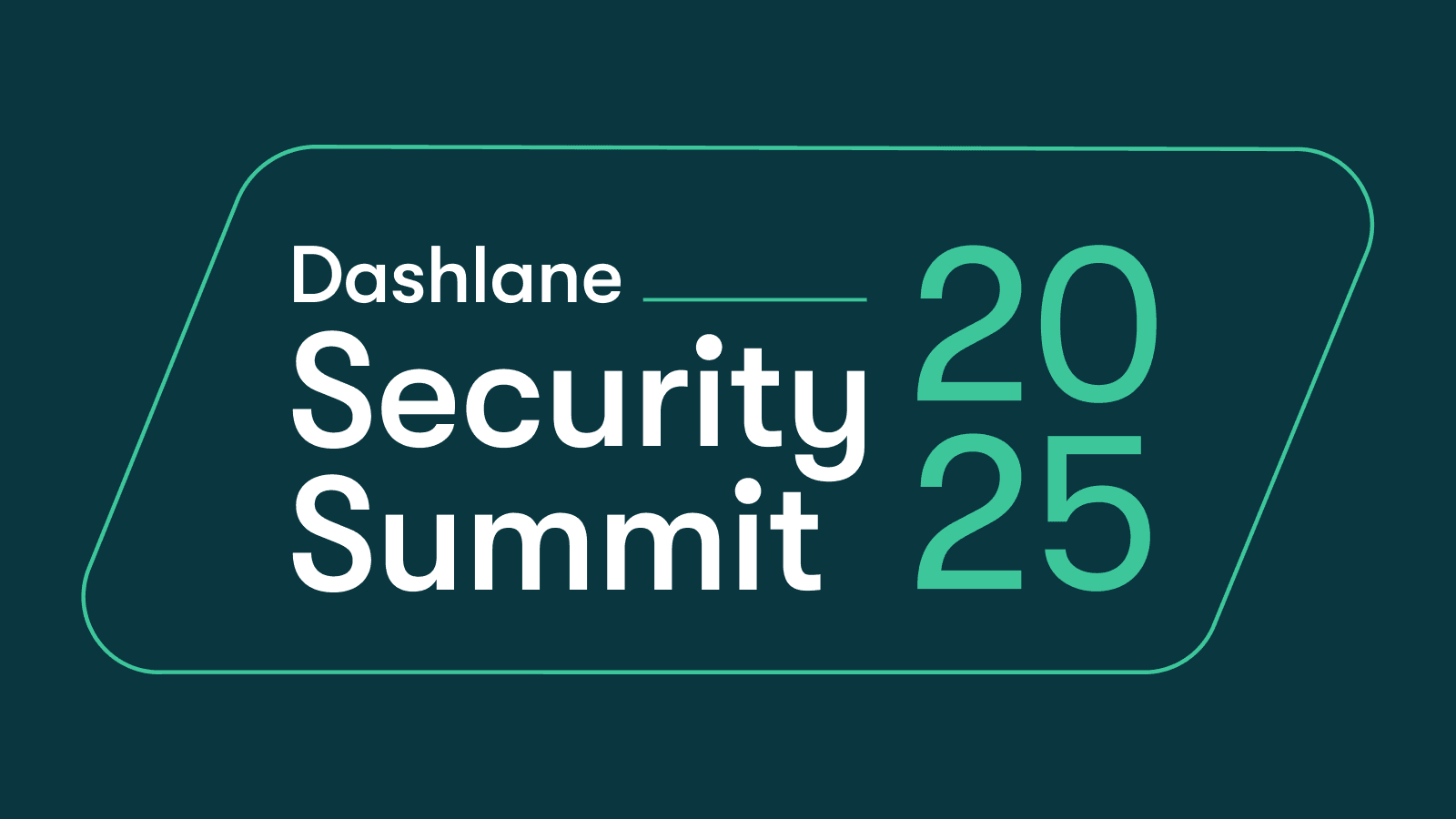 A green and blue background with three blue slanted rectangles in the middle. A white Dashlane logo is overlaid on top.
